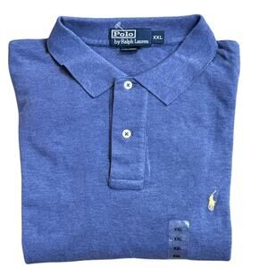 Vintage Polo Ralph Lauren Long Sleeve Polo XXL Cornflower Blue New Old Stock